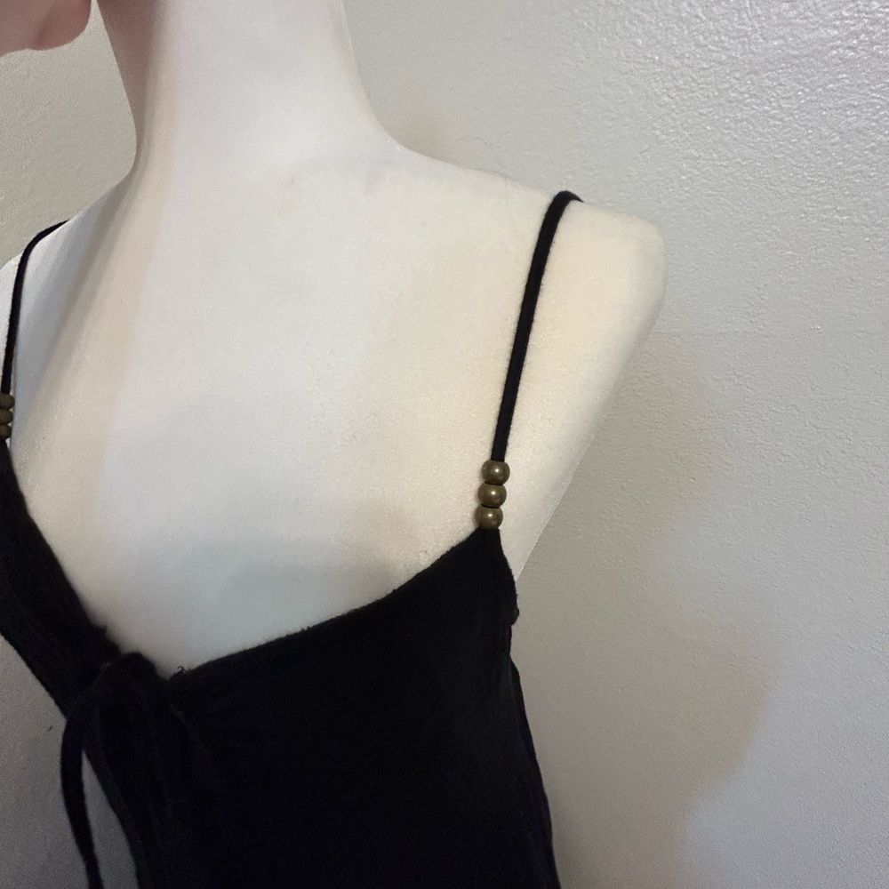 Anthropology Harlow Tie-Front Maxi Dress Charlie Holiday, size M, black - Picture 12 of 12